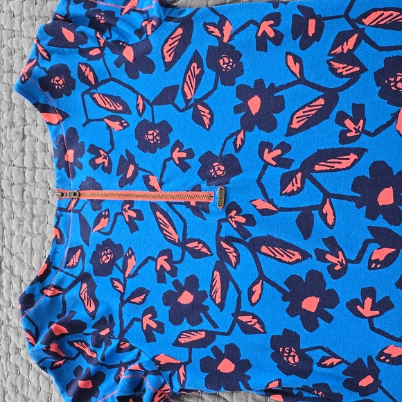 Hatley Dress - Turquoise with Coral Floral & Leaf Pattern - Picture 9 of 13
